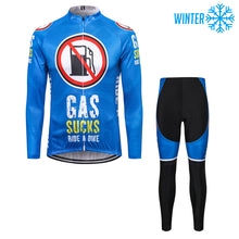 Load image into Gallery viewer, Thriller Rider Sports Bicycle Clothing Mens Cycling Jackets and Tights Winter Kit(Gas Sucks Ride a Bike)
