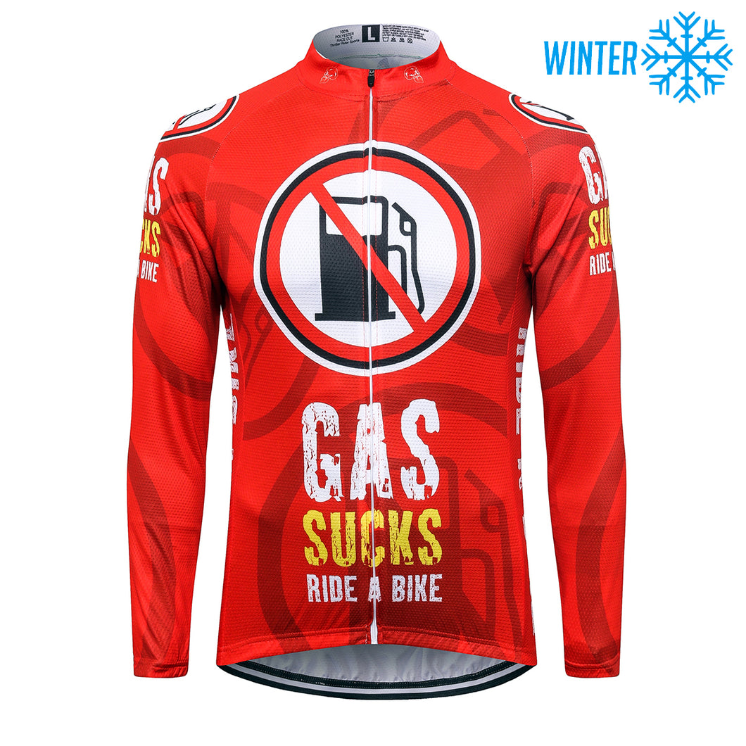 Thriller Rider Sports Bicycle Clothing Mens Cycling Jackets Winter(Gas Sucks Ride a Bike)