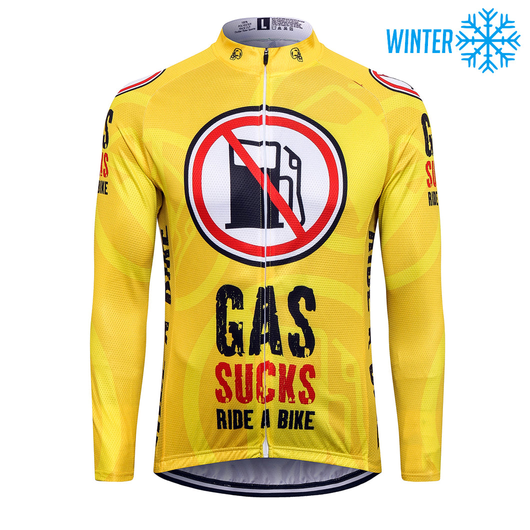 Thriller Rider Sports Bicycle Clothing Mens Cycling Jackets Winter(Gas Sucks Ride a Bike)