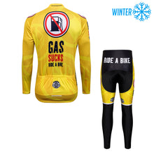 Load image into Gallery viewer, Thriller Rider Sports Bicycle Clothing Mens Cycling Jackets and Tights Winter Kit(Gas Sucks Ride a Bike)
