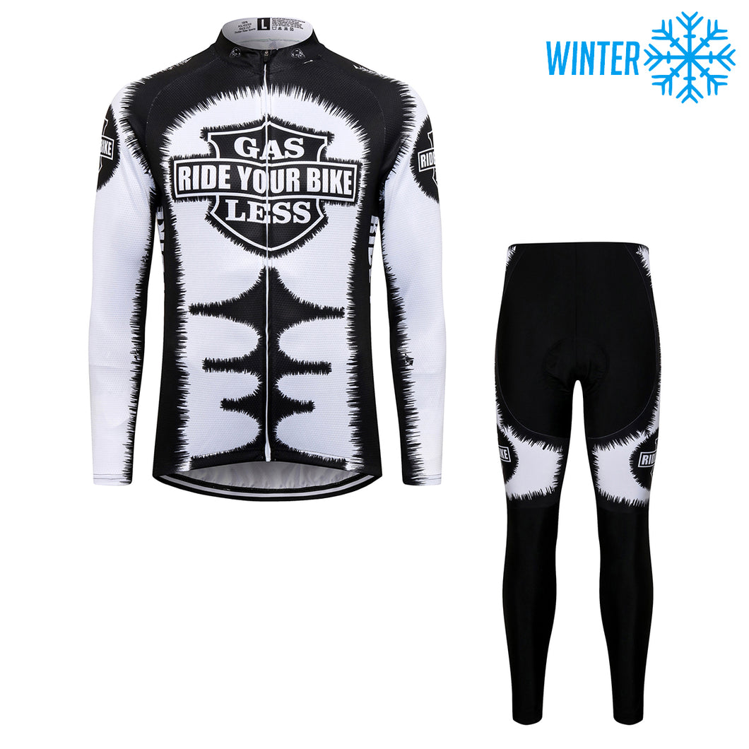 Thriller Rider Sports Bicycle Clothing Mens Cycling Jackets and Tights Winter Kit(Gas Sucks Ride a Bike)