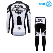 Load image into Gallery viewer, Thriller Rider Sports Bicycle Clothing Mens Cycling Jackets and Tights Winter Kit(Gas Sucks Ride a Bike)
