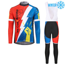 Load image into Gallery viewer, Thriller Rider Sports Bicycle Clothing Mens Cycling Jackets and Bib Tights Winter Kit(We Can&#39;t Breathe)
