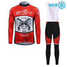 Load image into Gallery viewer, Thriller Rider Sports Bicycle Clothing Mens Cycling Jackets and Bib Tights Winter Kit(Don&#39;t Cread on Me)
