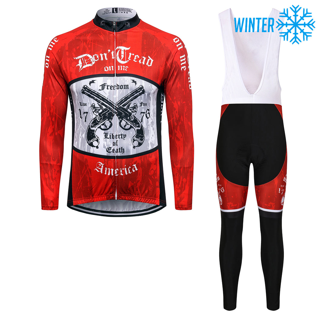 Thriller Rider Sports Bicycle Clothing Mens Cycling Jackets and Bib Tights Winter Kit(Don't Cread on Me)