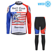 Load image into Gallery viewer, Thriller Rider Sports Bicycle Clothing Mens Cycling Jackets and Tights Winter Kit(Don&#39;t Cread on Me)
