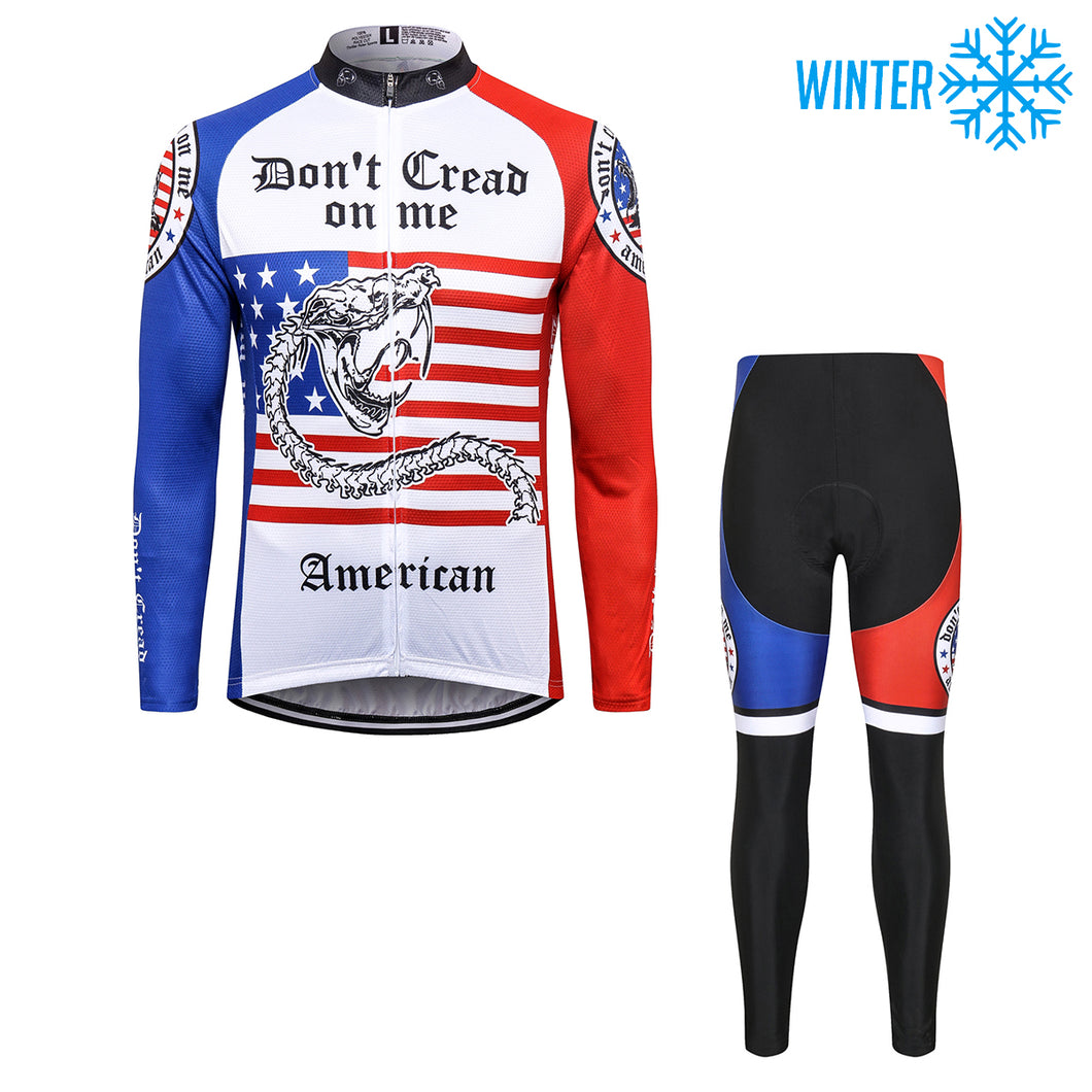 Thriller Rider Sports Bicycle Clothing Mens Cycling Jackets and Tights Winter Kit(Don't Cread on Me)