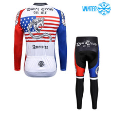 Load image into Gallery viewer, Thriller Rider Sports Bicycle Clothing Mens Cycling Jackets and Tights Winter Kit(Don&#39;t Cread on Me)
