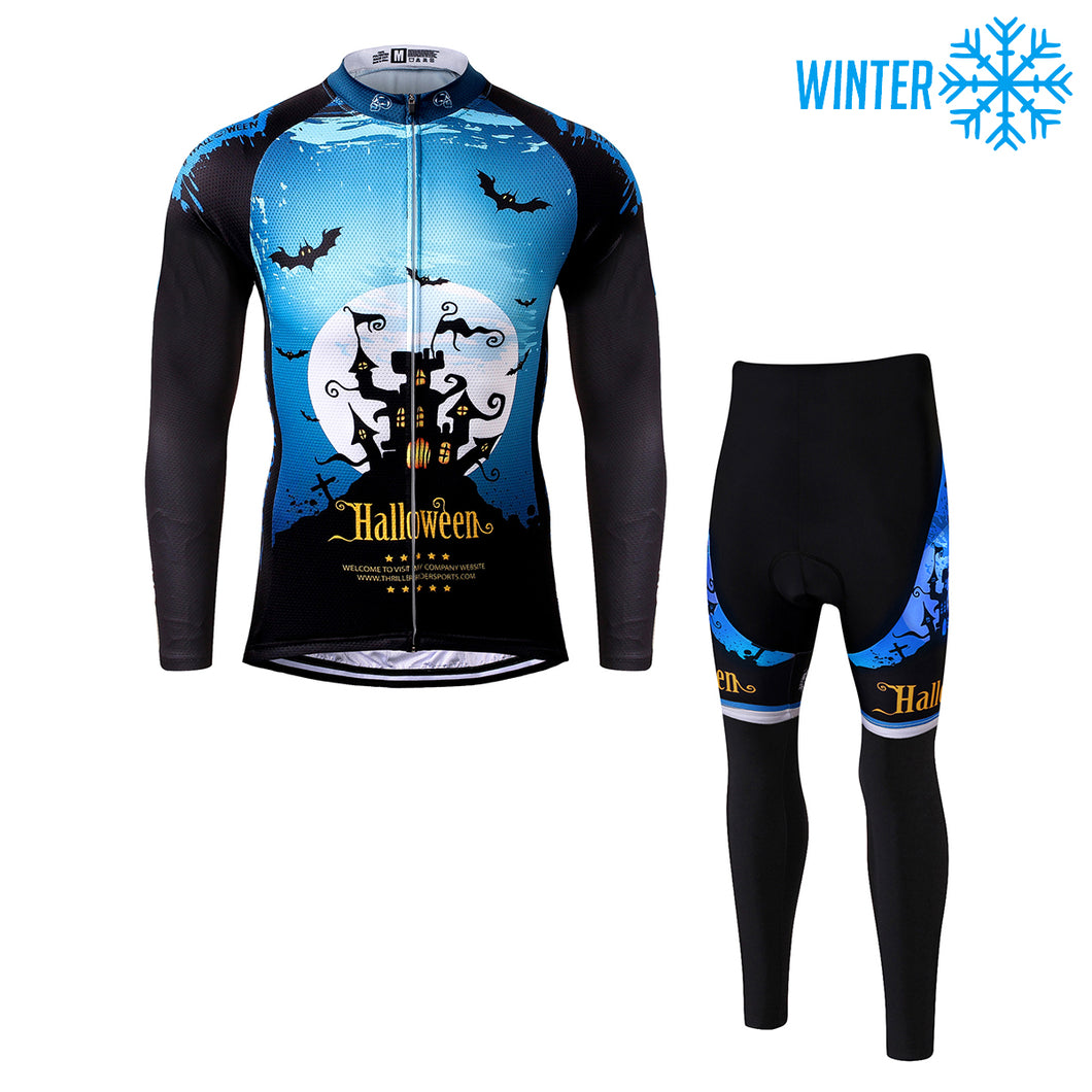 Thriller Rider Sports Bicycle Clothing Mens Cycling Jackets and Tights Winter Kit(Ghost Castle)