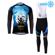 Carica l&#39;immagine nel visualizzatore di Gallery, Thriller Rider Sports Abbigliamento per Biciclette Uomo Ciclismo Giacche e Calzamaglia con Bretelle Termico/Inverno Combinazione(Ghost Castle)
