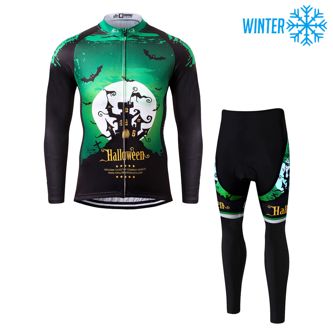 Thriller Rider Sports Bicycle Clothing Mens Cycling Jackets and Tights Winter Kit(Ghost Castle)