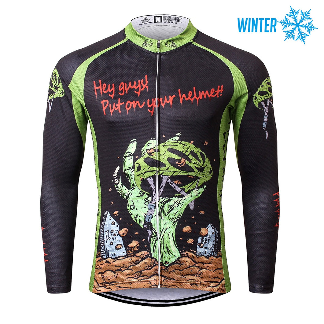 Thriller Rider Sports Bicycle Clothing Mens Cycling Jackets Winter(Hey Guys! Put on Your Helmet!)