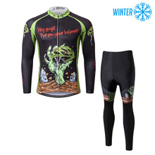 Load image into Gallery viewer, Thriller Rider Sports Bicycle Clothing Mens Cycling Jackets and Tights Winter Kit(Hey Guys! Put on Your Helmet!)
