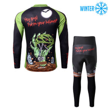 Load image into Gallery viewer, Thriller Rider Sports Bicycle Clothing Mens Cycling Jackets and Tights Winter Kit(Hey Guys! Put on Your Helmet!)
