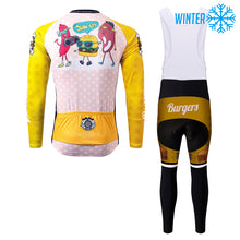 Load image into Gallery viewer, Thriller Rider Sports Bicycle Clothing Mens Cycling Jackets and Bib Tights Winter Kit(The Burgers)
