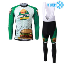 Load image into Gallery viewer, Thriller Rider Sports Bicycle Clothing Mens Cycling Jackets and Bib Tights Winter Kit(The Burgers)
