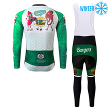 Load image into Gallery viewer, Thriller Rider Sports Bicycle Clothing Mens Cycling Jackets and Bib Tights Winter Kit(The Burgers)
