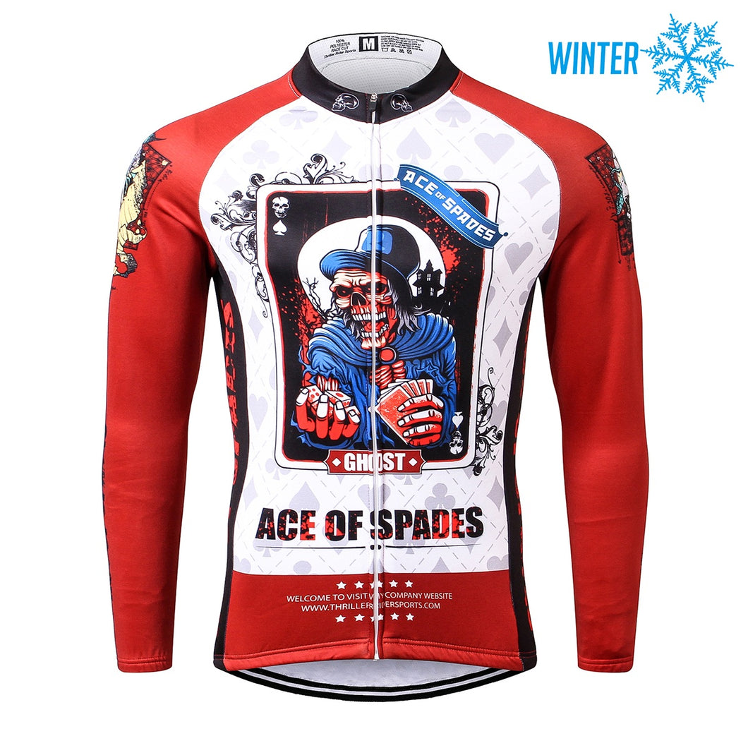 Thriller Rider Sports Bicycle Clothing Mens Cycling Jackets Winter(Ace of Spades)