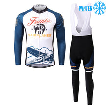 Charger l&#39;image dans la galerie, Thriller Rider Sports Vêtements de Vélo Homme Cyclisme Vestes + Collant à Bretelles Thermique/Hiver Combinaison(Airplane)
