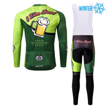 Charger l&#39;image dans la galerie, Thriller Rider Sports Vêtements de Vélo Homme Cyclisme Vestes + Collant à Bretelles Thermique/Hiver Combinaison(I Like Beer)
