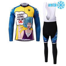 Load image into Gallery viewer, Thriller Rider Sports Bicycle Clothing Mens Cycling Jackets and Bib Tights Winter Kit(Everything Will Be OK)
