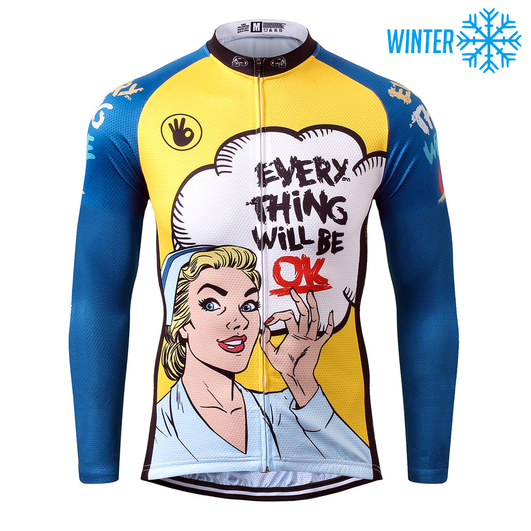 Thriller Rider Sports Bicycle Clothing Mens Cycling Jackets Winter(Everything Will Be OK)