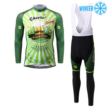 Carica l&#39;immagine nel visualizzatore di Gallery, Thriller Rider Sports Abbigliamento per Biciclette Uomo Ciclismo Giacche e Calzamaglia con Bretelle Termico/Inverno Combinazione(Cheer for Being)
