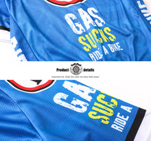 Load image into Gallery viewer, Thriller Rider Sports Bicycle Clothing Mens Cycling Jersey Short Sleeve(Gas Sucks Ride a Bike)
