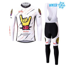 Cargar imagen en el visor de la galería, Thriller Rider Sports Ropa de Bicicleta Hombre Ciclismo Chaquetas y Culotte Largo con Tirantes Invierno/Térmico Traje(Aloha)
