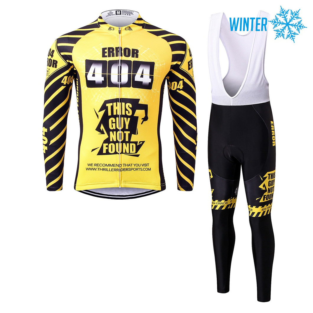 Thriller Rider Sports Bicycle Clothing Mens Cycling Jackets and Bib Tights Winter Kit(Error 404)