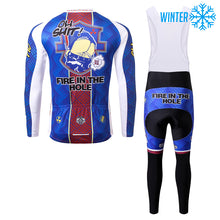 Load image into Gallery viewer, Thriller Rider Sports Bicycle Clothing Mens Cycling Jackets and Bib Tights Winter Kit(Fire in The Hole)
