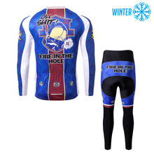 Load image into Gallery viewer, Thriller Rider Sports Bicycle Clothing Mens Cycling Jackets and Tights Winter Kit(Fire in The Hole)
