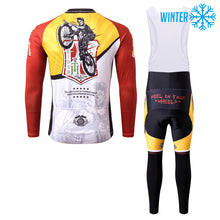 Lade das Bild in den Galerie-Viewer, Thriller Rider Sports Fahrradbekleidung Herren Fahrradtrikots Radtrikots und Lange Trägerhose Anzug Winter/Thermo(Feel in Your Wheels)
