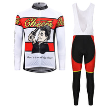 Load image into Gallery viewer, Thriller Rider Sports Bicycle Clothing Mens Cycling Jersey Long Sleeve and Bib Trousers Kit(Cheers for Being)
