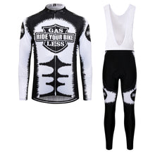 Load image into Gallery viewer, Thriller Rider Sports Bicycle Clothing Mens Cycling Jersey Long Sleeve and Bib Trousers Kit(Gas Sucks Ride a Bike)
