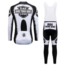 Load image into Gallery viewer, Thriller Rider Sports Bicycle Clothing Mens Cycling Jersey Long Sleeve and Bib Trousers Kit(Gas Sucks Ride a Bike)
