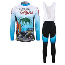 Load image into Gallery viewer, Thriller Rider Sports Bicycle Clothing Mens Cycling Jersey Long Sleeve and Bib Trousers Kit(Welcome to California)
