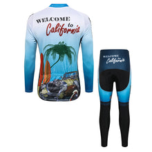 Load image into Gallery viewer, Thriller Rider Sports Bicycle Clothing Mens Cycling Jersey Long Sleeve and Trousers Kit(Welcome to California)
