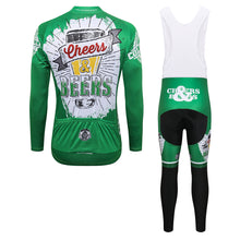 Load image into Gallery viewer, Thriller Rider Sports Bicycle Clothing Mens Cycling Jersey Long Sleeve and Bib Trousers Kit(Cheers &amp; Beers)
