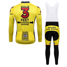 Load image into Gallery viewer, Thriller Rider Sports Bicycle Clothing Mens Cycling Jersey Long Sleeve and Bib Trousers Kit(Give Us 3 Feet Please)
