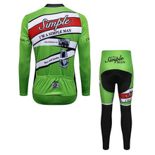 Load image into Gallery viewer, Thriller Rider Sports Bicycle Clothing Mens Cycling Jersey Long Sleeve and Trousers Kit(I&#39;m Simple Man)
