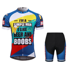 Load image into Gallery viewer, Thriller Rider Sports Bicycle Clothing Mens Cycling Jersey Short Sleeve and Shorts Kit(I&#39;m a Simple Man)
