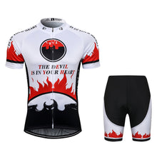 Load image into Gallery viewer, Thriller Rider Sports Bicycle Clothing Mens Cycling Jersey Short Sleeve and Shorts Kit(The Devil is in Your Heart)
