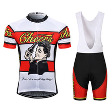 Load image into Gallery viewer, Thriller Rider Sports Bicycle Clothing Mens Cycling Jersey Short Sleeve and Bib Shorts Kit(Cheers for Being)
