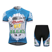 Load image into Gallery viewer, Thriller Rider Sports Bicycle Clothing Mens Cycling Jersey Short Sleeve and Shorts Kit(Cheers &amp; Beers)
