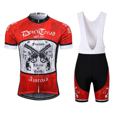 Load image into Gallery viewer, Thriller Rider Sports Bicycle Clothing Mens Cycling Jersey Short Sleeve and Bib Shorts Kit(Don&#39;t Cread on Me)
