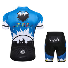 Load image into Gallery viewer, Thriller Rider Sports Bicycle Clothing Mens Cycling Jersey Short Sleeve and Shorts Kit(The Devil is in Your Heart)
