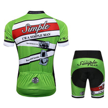 Load image into Gallery viewer, Thriller Rider Sports Bicycle Clothing Mens Cycling Jersey Short Sleeve and Shorts Kit(I&#39;m Simple Man)
