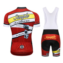 Load image into Gallery viewer, Thriller Rider Sports Bicycle Clothing Mens Cycling Jersey Short Sleeve and Bib Shorts Kit(I&#39;m Simple Man)
