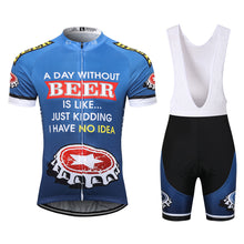 Load image into Gallery viewer, Thriller Rider Sports Bicycle Clothing Mens Cycling Jersey Short Sleeve and Bib Shorts Kit(Beer Cap)
